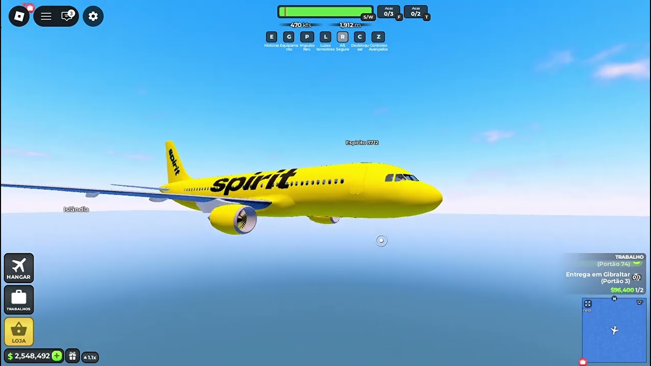 voando com um airbus A320 no flight word no roblox
