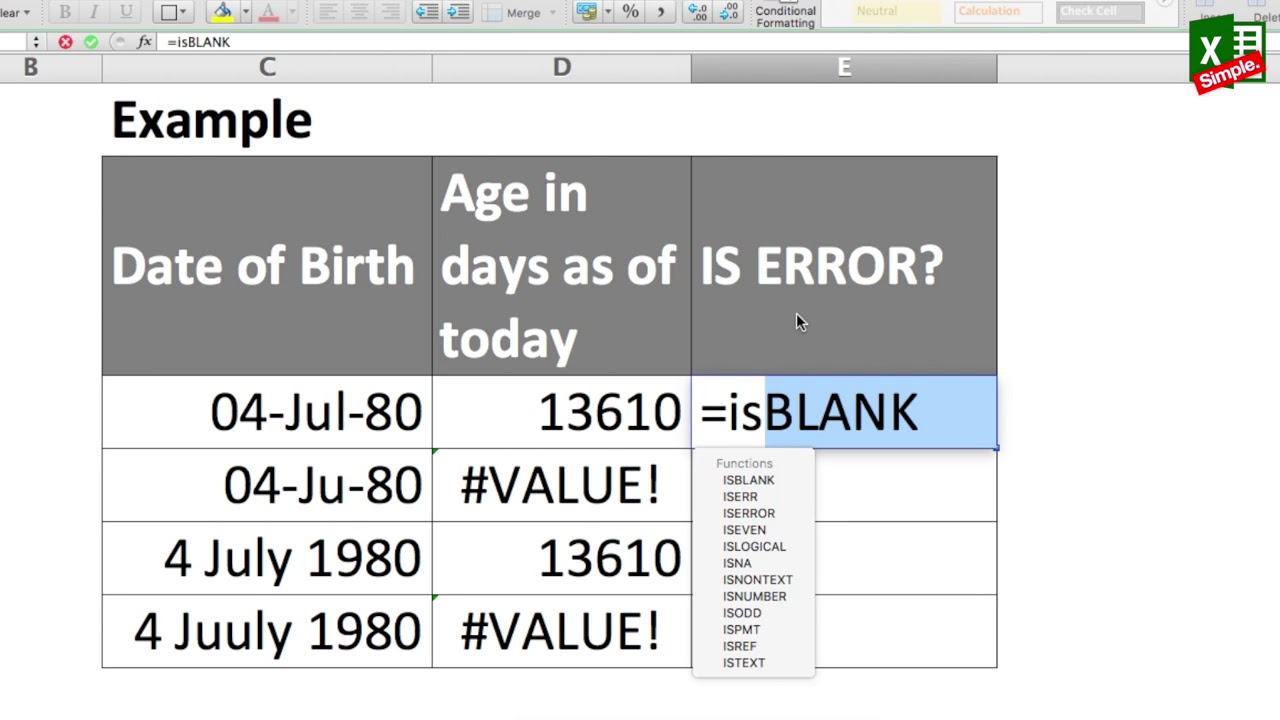 How to use the ISERROR function in Excel - Beginners Step by Step guide - Syntax, uses and examples