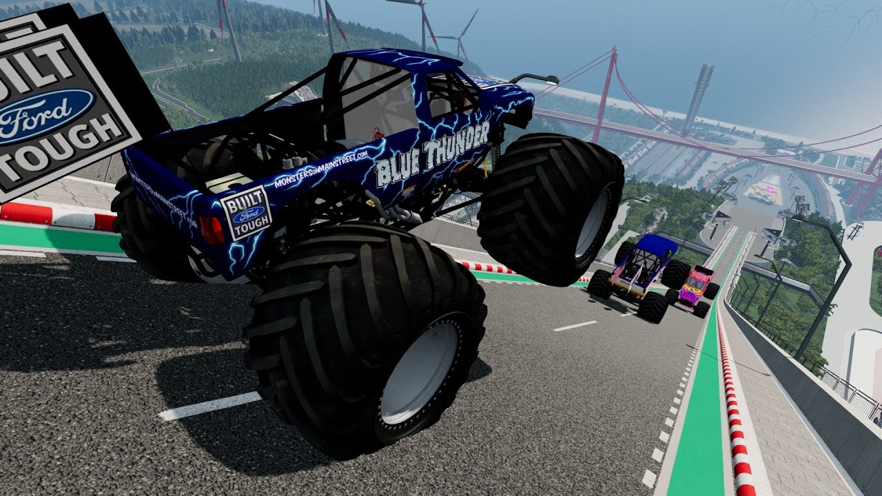 Car Random # Monster Truck Jumps And Crashes #07 BeamNG Drive  #USA