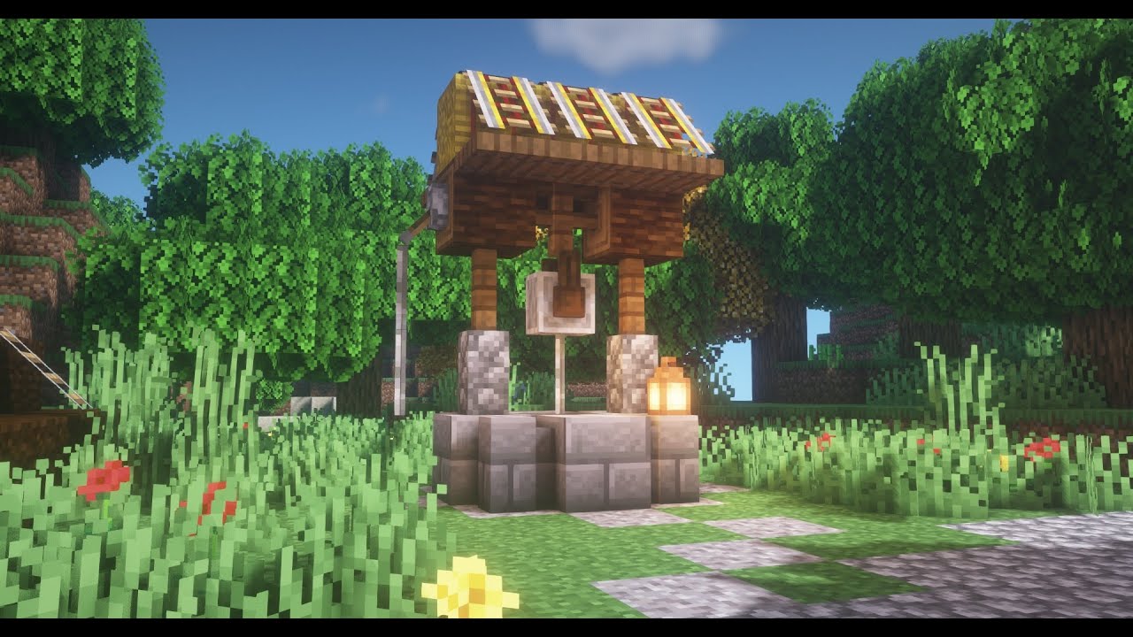 Minecraft Decoration: Village Water Well Tutorial Time Lapse
