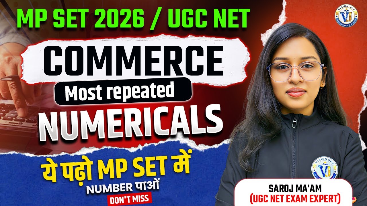 MP SET 2026 Commerce Paper 2 | Commerce Numerical | Most Important Topics | Commerce By Saroj Mam