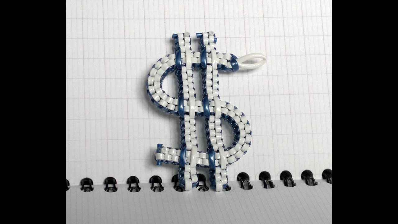 comment faire le logo du dollar en scoubidou