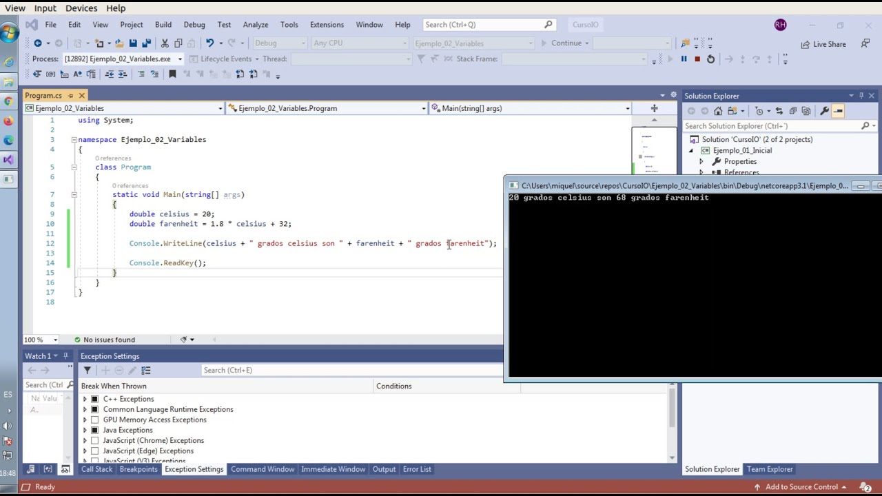 IO-C# - 01.02 Variables. Nombre, tipos, valores y expresiones