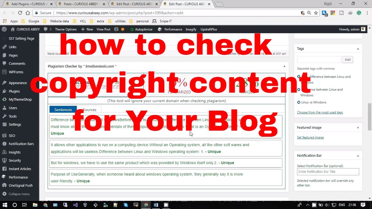 How to check if your blog contents are copyrighted or not?