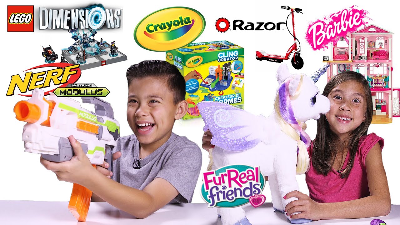 EPIC TOY REVIEW & UNBOXING! Nerf, LEGO Dimensions, Razor, Barbie Dreamhouse, Crayola, FurReal