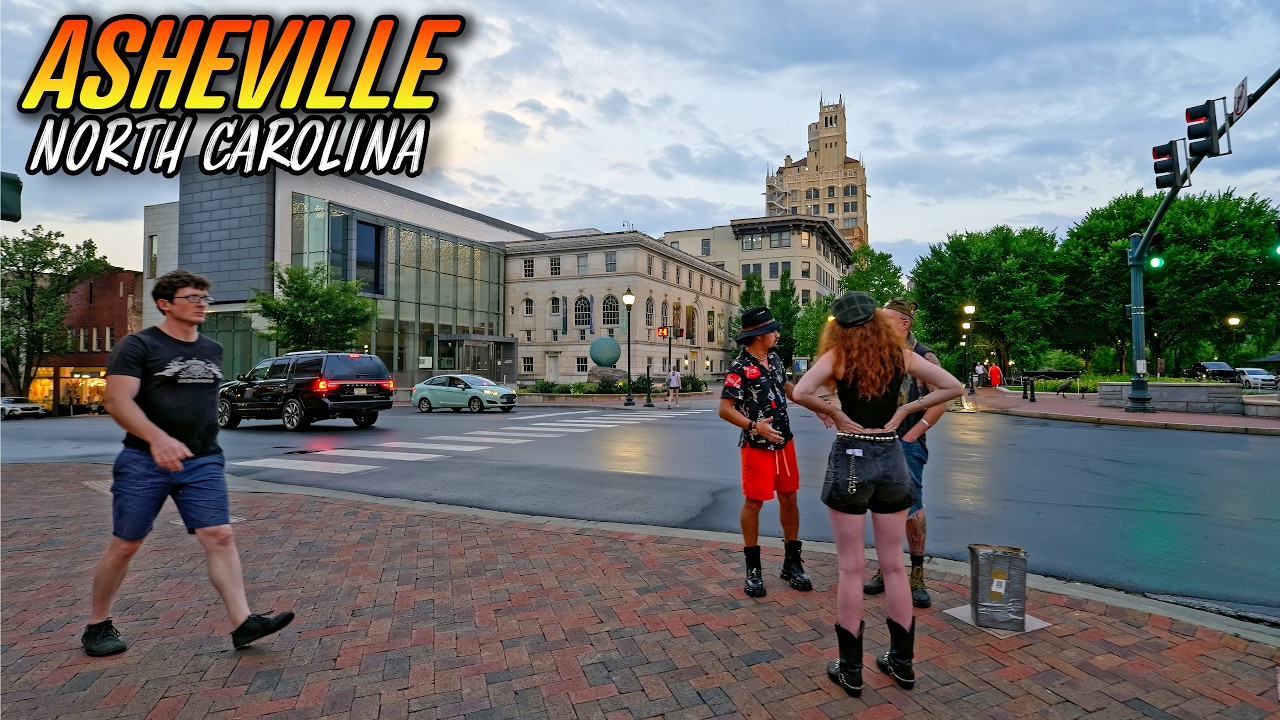 Asheville NC Walking Tour | Charming Downtown in 4K