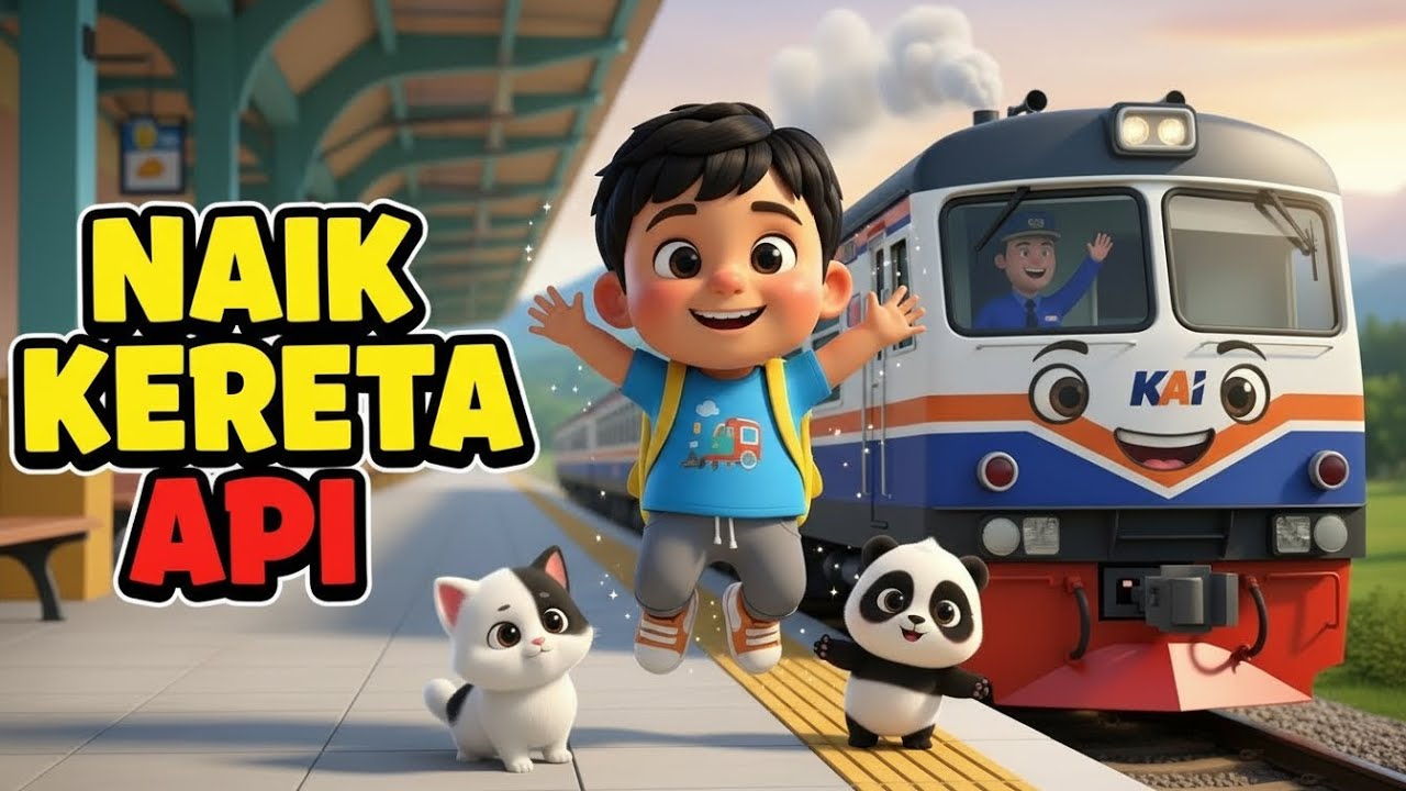 Naik Kereta Api 🚂 – Lagu Anak Viral Terpopuler | Animasi | Nada Ceria