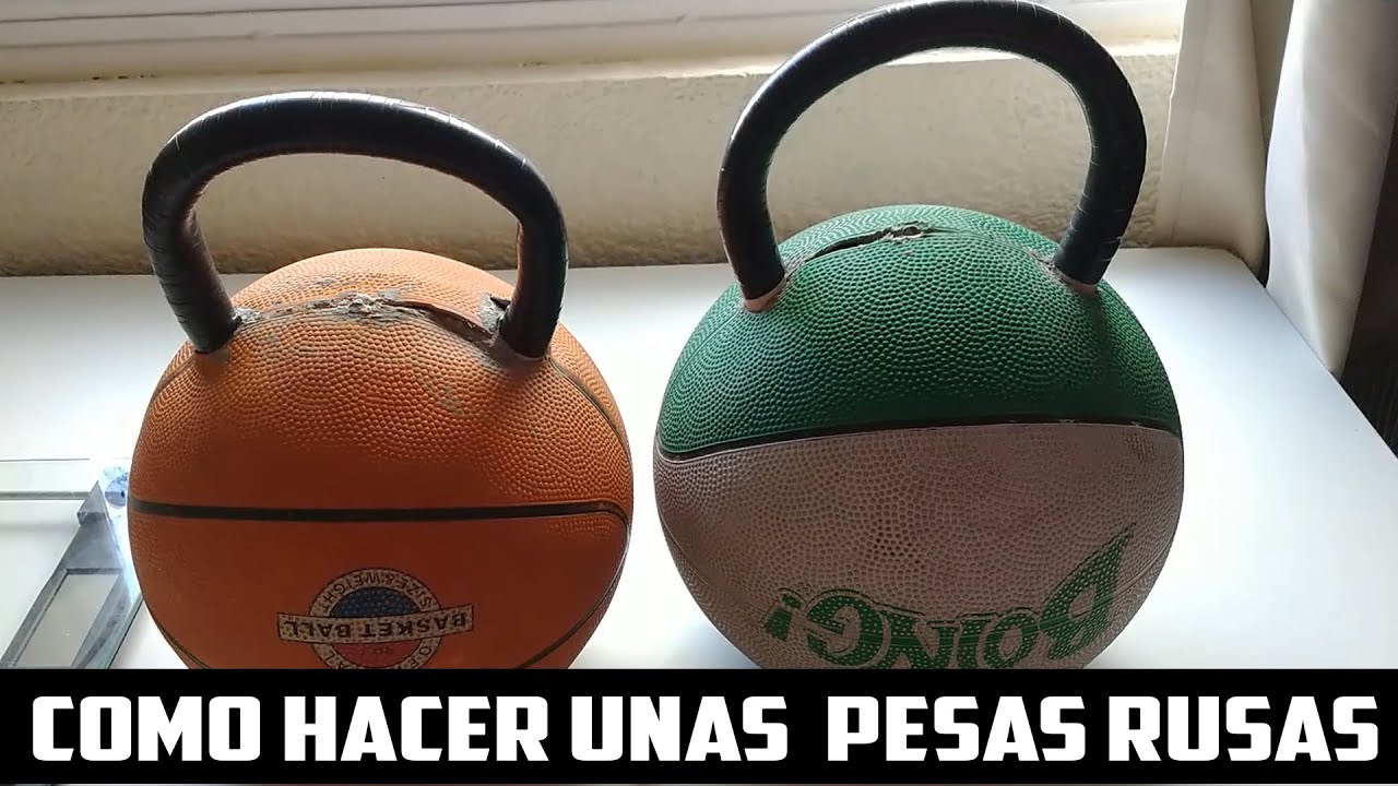 💪 Como hacer PESAS RUSAS caseras con Balones de BASQUETBOL de 14 KG | CEMENTO | PVC