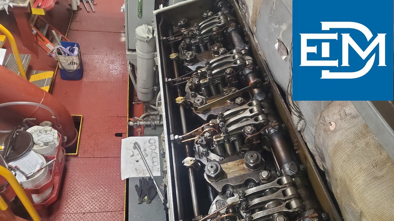 EMD Cylinder Head Removal While Underway