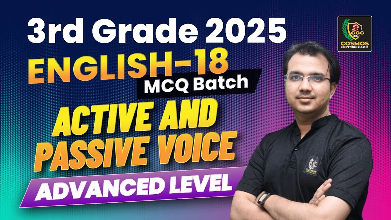Teacher 3rd Grade 2025 | English MCQ Batch 18 | Active & Passive Voice |By Manish Mangal Sir