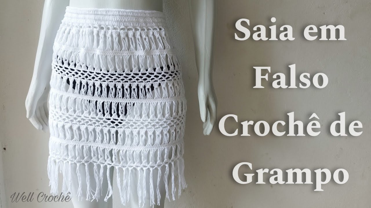 Saia em Falso Crochê de Grampo