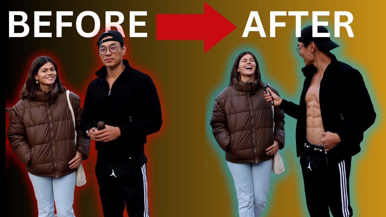 Polish Street Interview: Do White Women Think Asian Men Are Sexy?  Korean Man Shows Off Abs (AMWF)