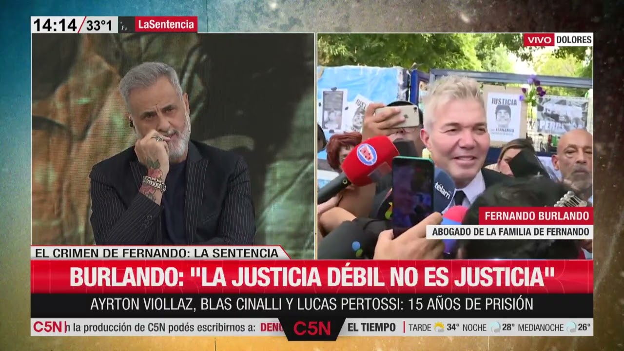 FERNANDO BURLANDO tras el VEREDICTO sobre el CRIMEN de FERNANDO BÁEZ SOSA