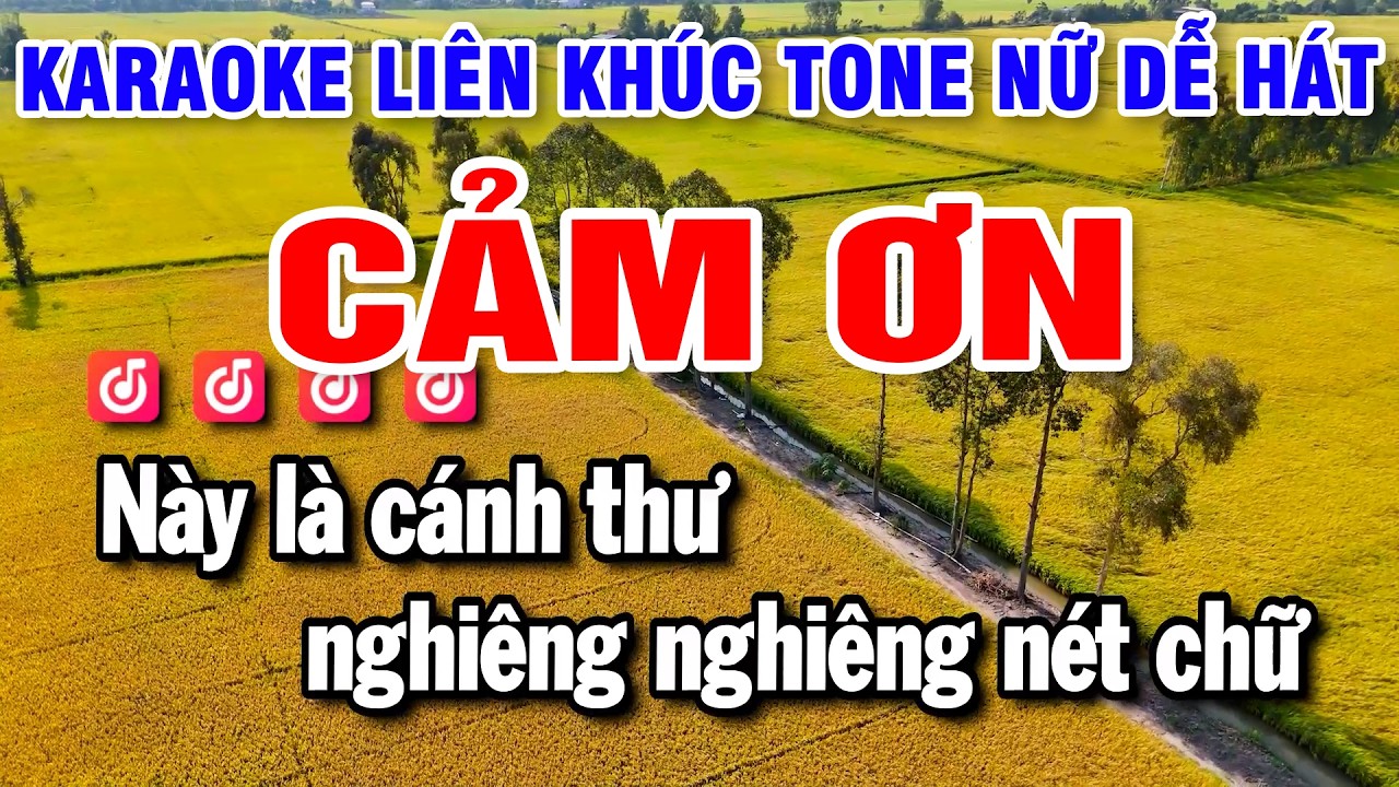 Liên Khúc Karaoke Cảm Ơn Nhạc Sống Tone Nữ Beat 2026 | Karaoke Huỳnh Lê