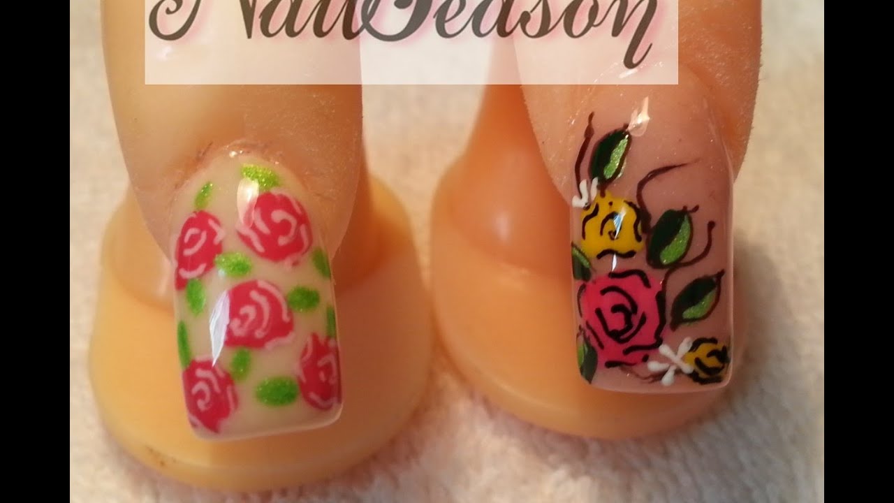 Uñas decoradas vintage. Como hacer flores vintage uñas acrilicas 2017