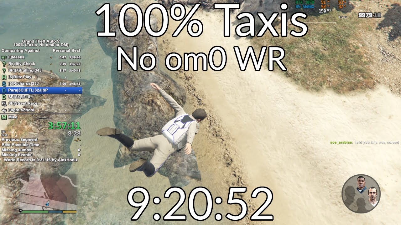 GTA 5 100% Taxis No om0 Speedrun in 9:20:52