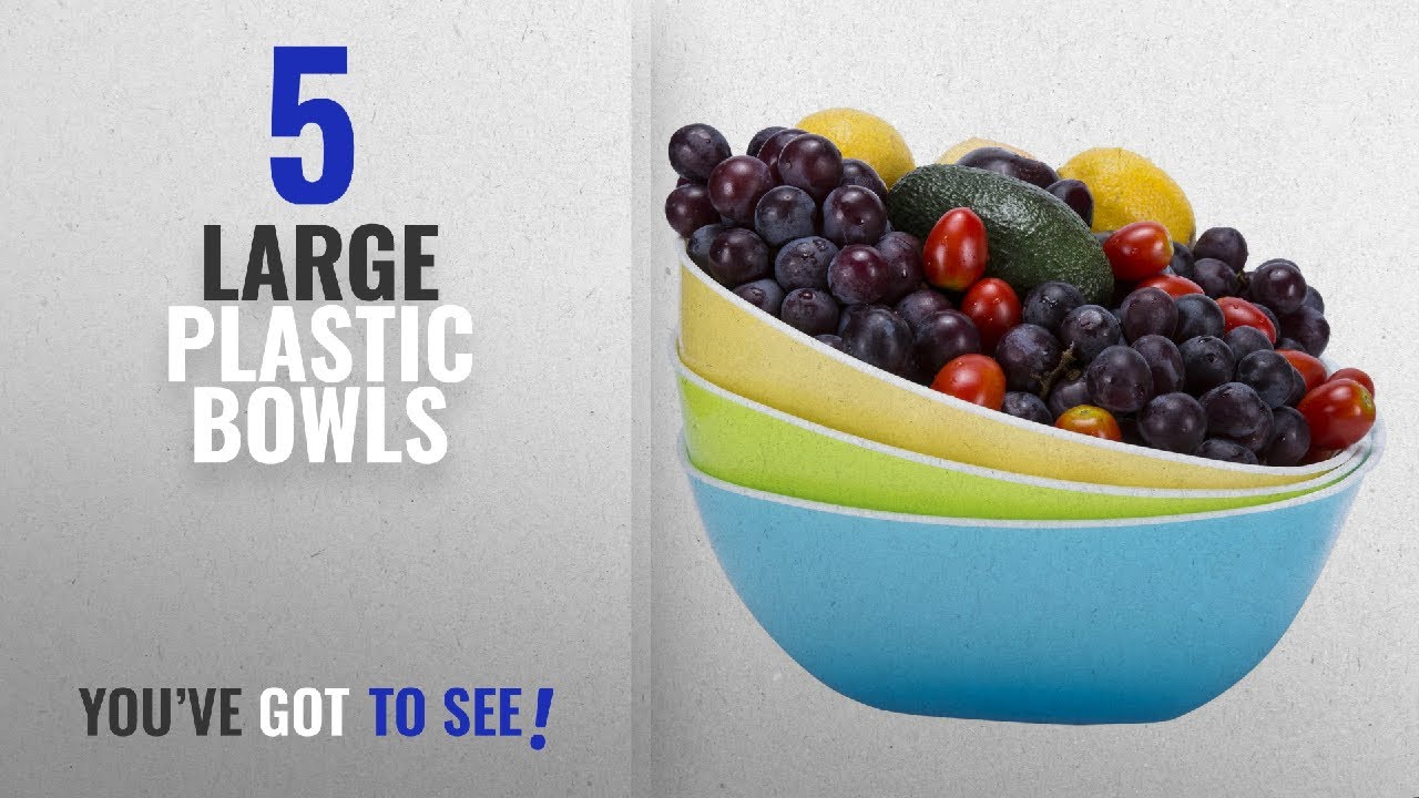 Best Large Plastic Bowls [2018]: Plastic Bowls,Wecye BPA Free Kicthen Fruit Bowl,Salad Bowl,Mixing