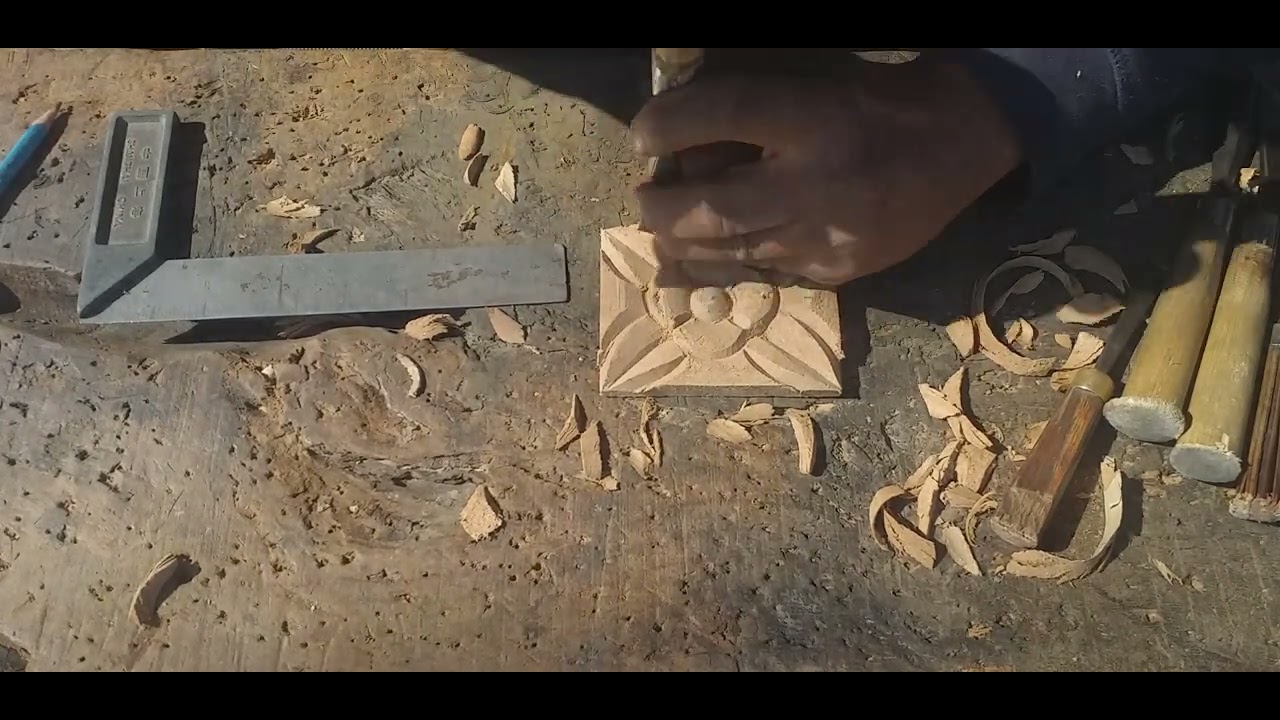 small flower design wood carving MDF hand make work carving flower design