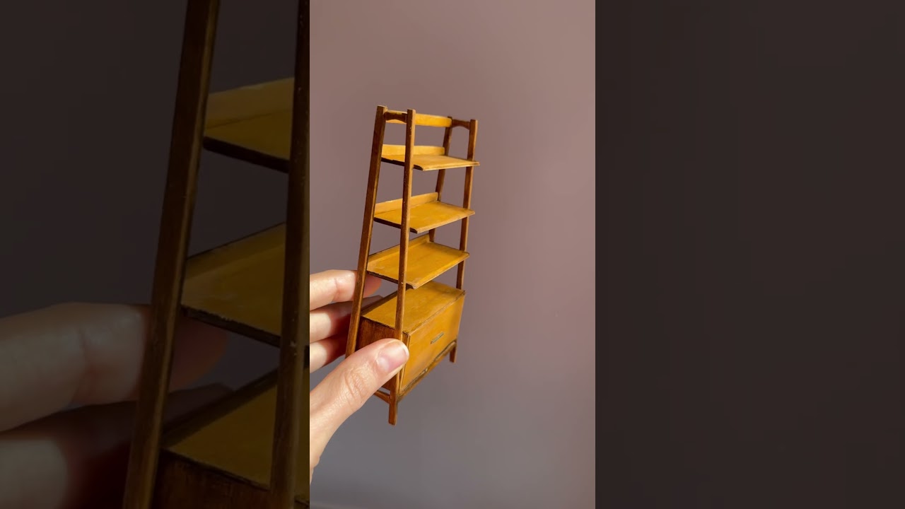 DIY Miniature Bookshelf | Dollhouse Furniture #shorts #dollhouse