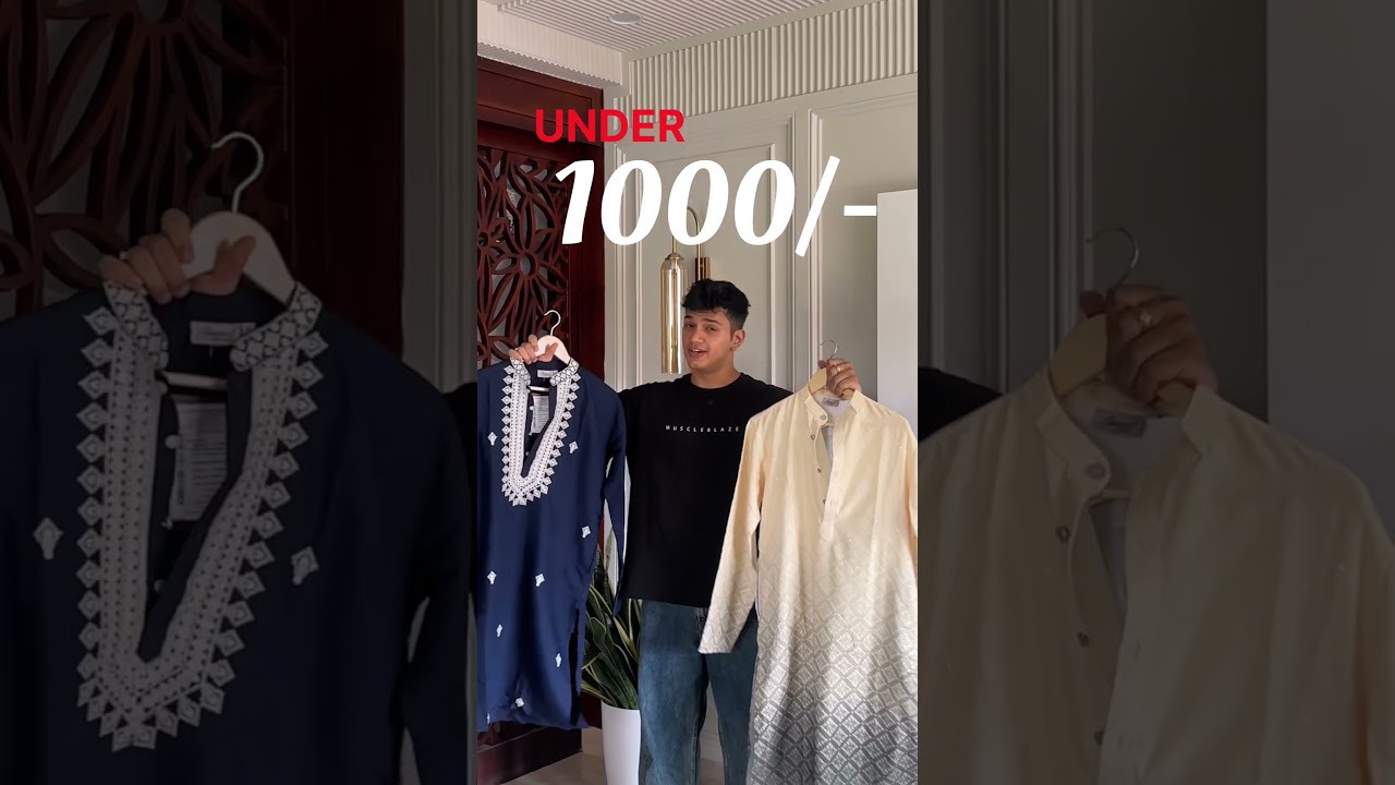 🤑Kurtas under a budget of 1000 from myntra!! #ytshorts  #menkurta #myntrahaul  #festivewear