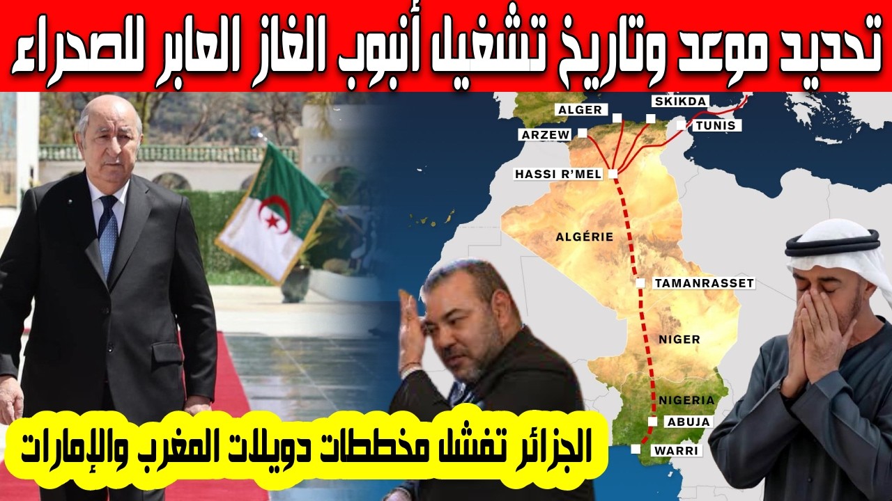 صدمة كبيرة في المغرب تحديد موعد تشغيل أنبوب الغاز العابر للصحراء نحو أوروبا الجزائر تسيطر على الطاقة