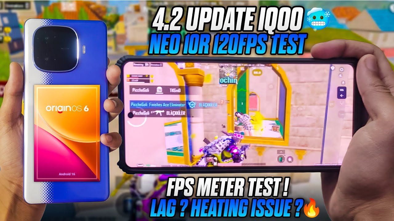 IQOO NEO 10R SMOOTH + 120 FPS💀 BGMI 4.2 UPDATE TEST | STABLE Or NOT?HEATING?🤔
