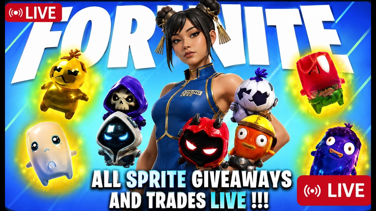 ALL NEW SPRITE GIVEAWAYS FORTNITE TRADE AURA, BOSS, STRIKER, GRIM, AIR, FISHY, SEVEN, HOLOFOIL FIND