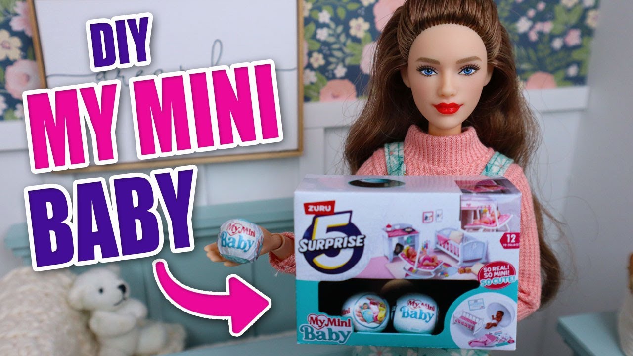 DIY My Mini Baby Miniature Box and Ball For your Barbie - Mini Brands Zuru 5 Surprise My Mini Baby