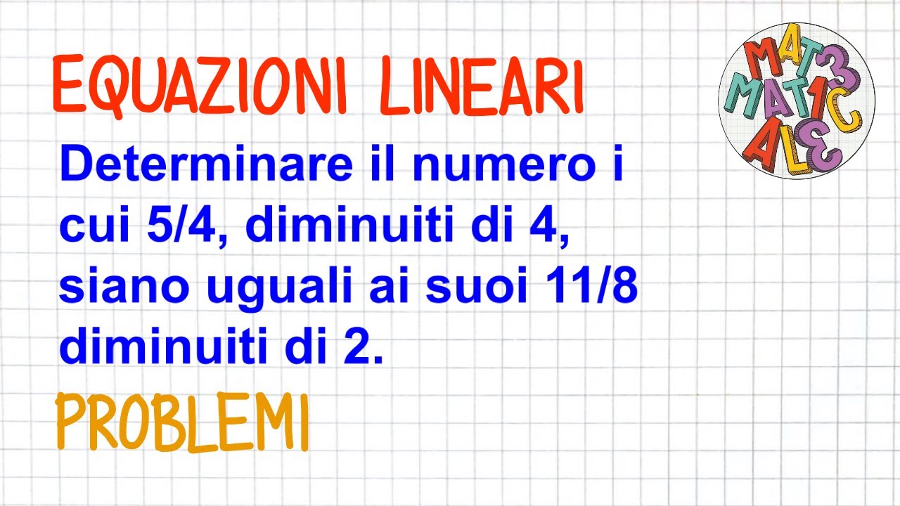 EQUAZIONI LINEARI - PROBLEMI 3 _ EL65