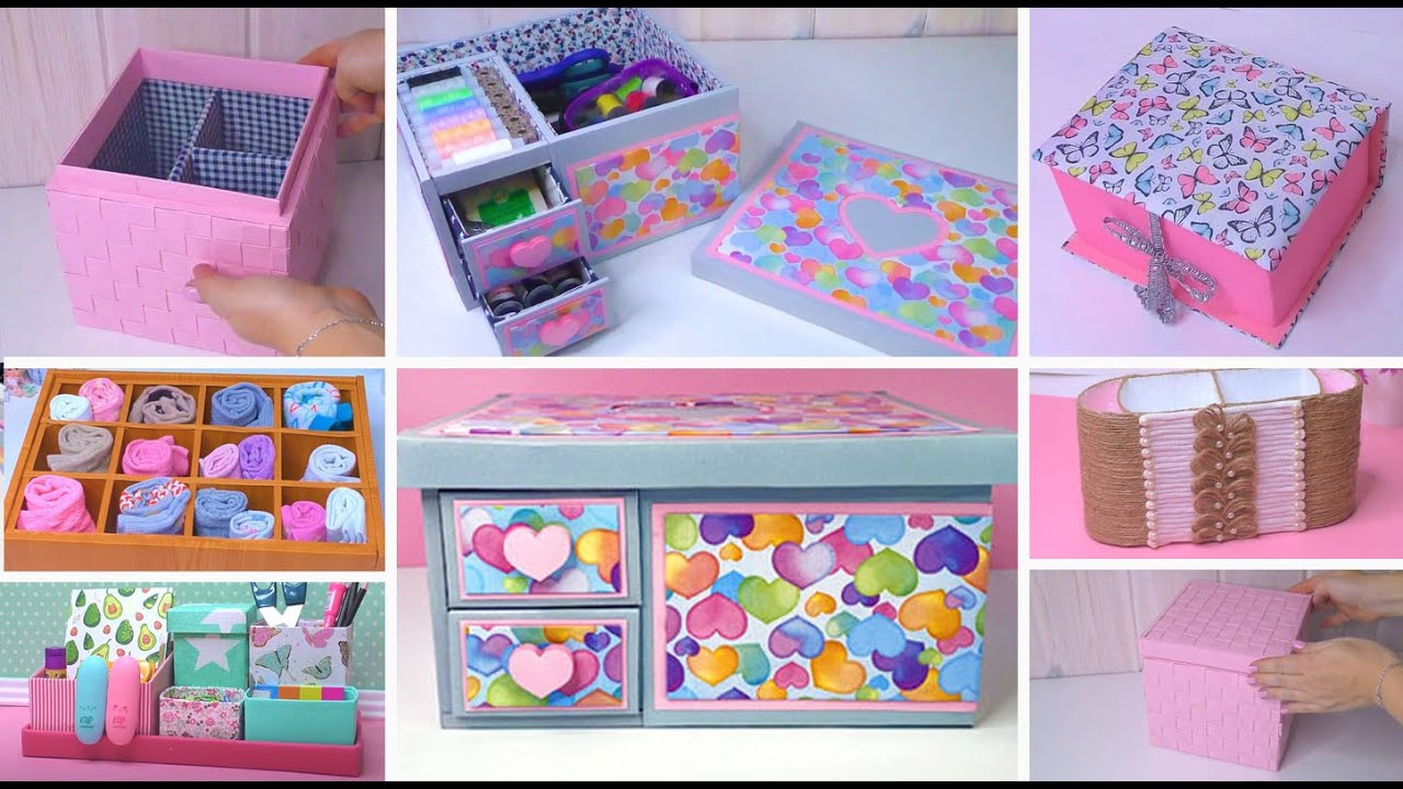 6 DIY Amazing Ideas // Recycling cardboard boxes // Organizers