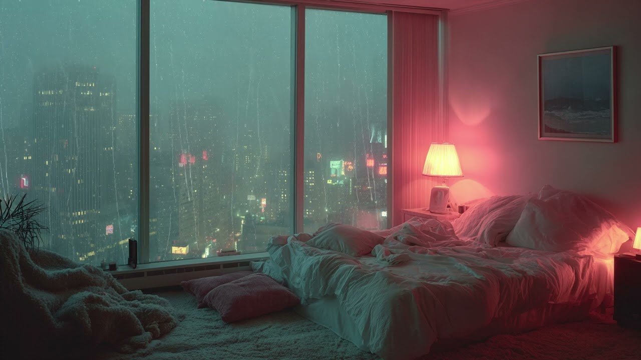 Relaxing NYC Night Rain Ambience with Gentle City Sounds for Deep Sleep and Calm Study Time