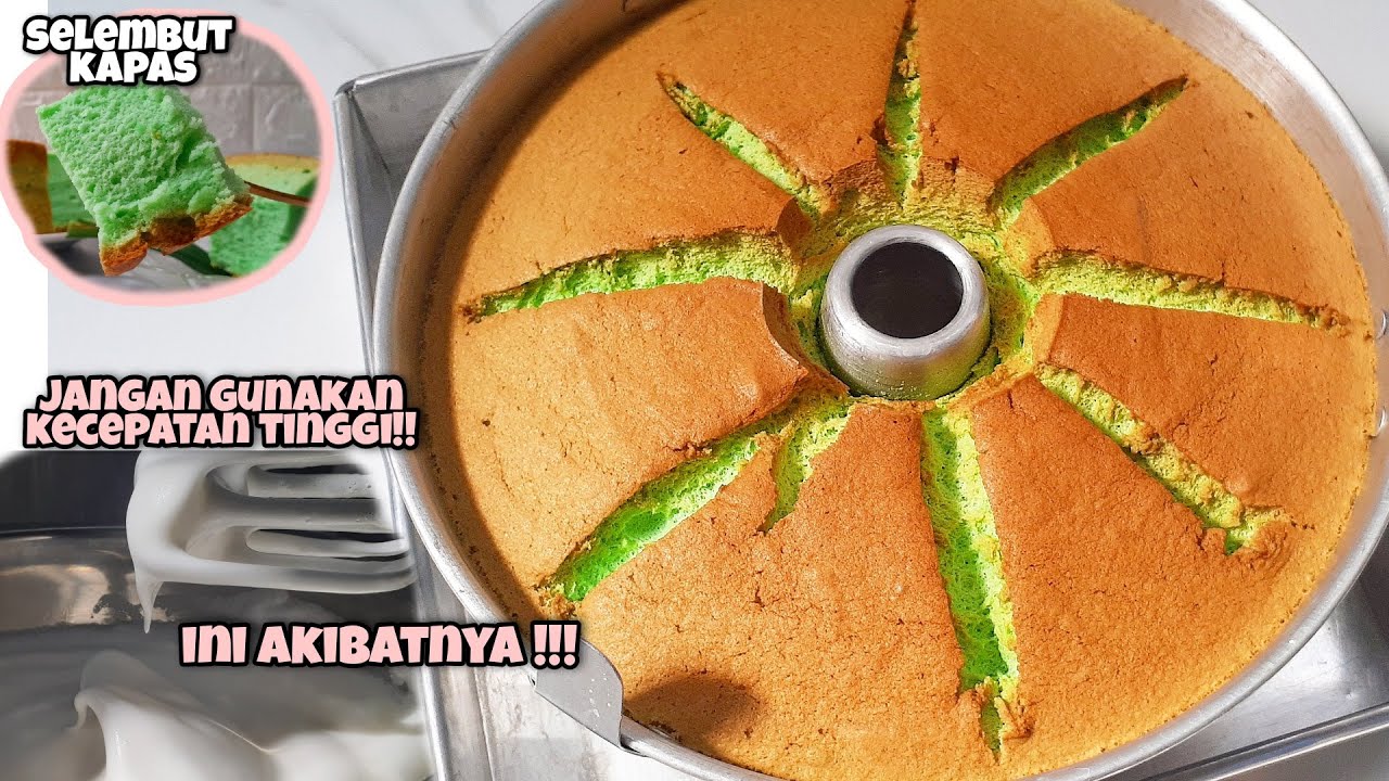 SISA PUTIH TELUR DIKULKAS BISA JADI CHIFFON CAKE PANDAN PUTIH TELUR ANTI KEMPES