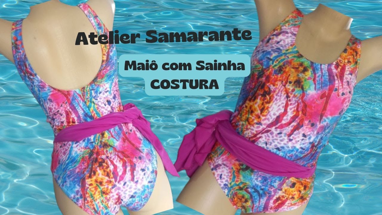 Como Fazer Maiô com Sainha Embutida PASSO A PASSO - COSTURA 