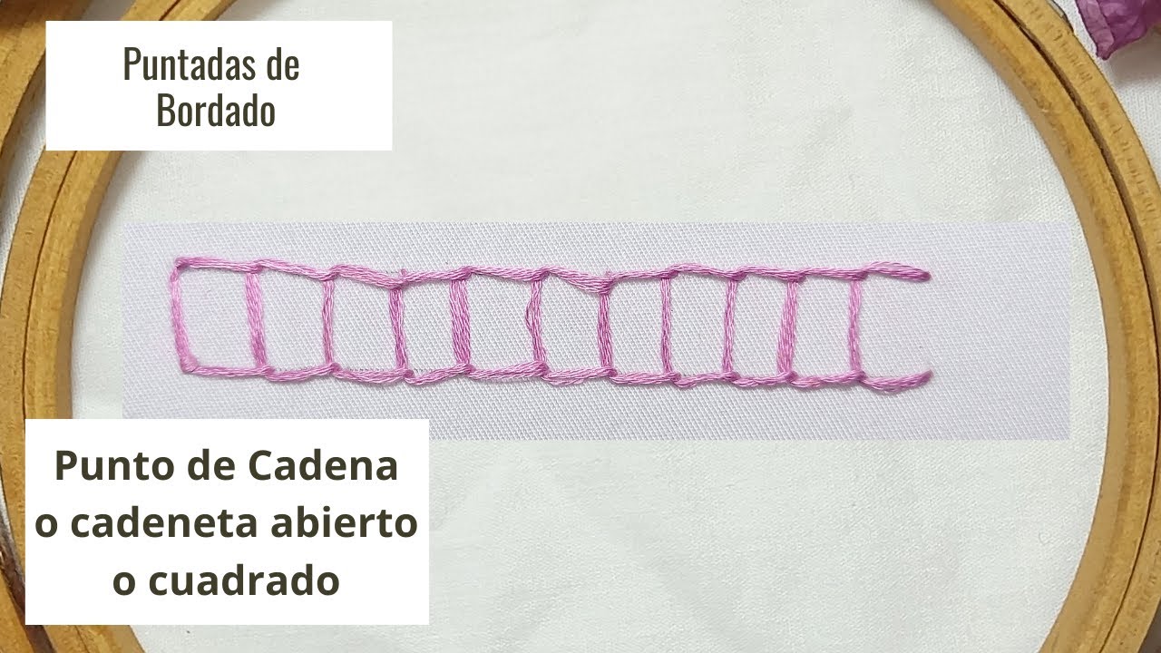 Punto Cadena o Cadeneta Abierta o cuadrada, como hacer punto cadena abierta.