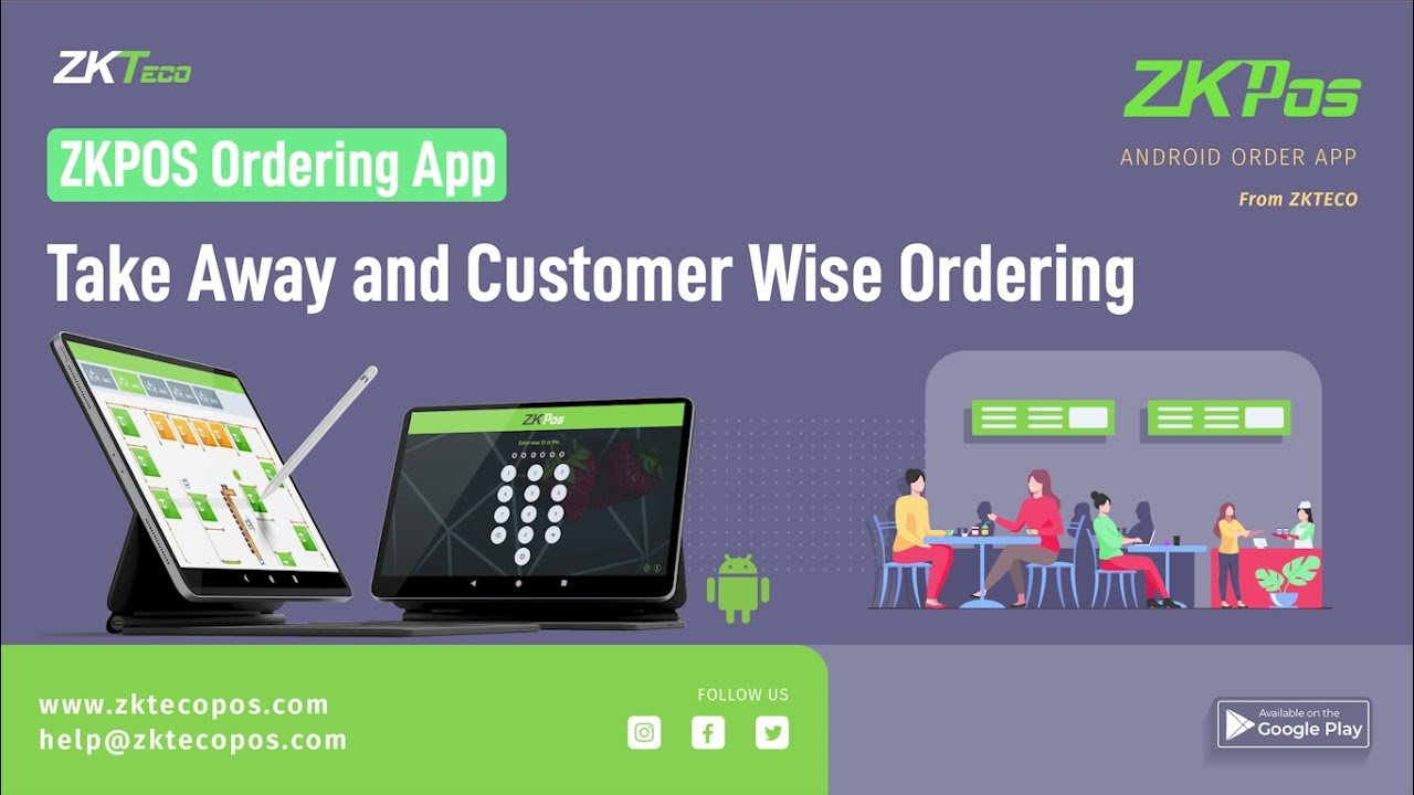 ZKPOS Order App - Take Away and Customer Wise Ordering.