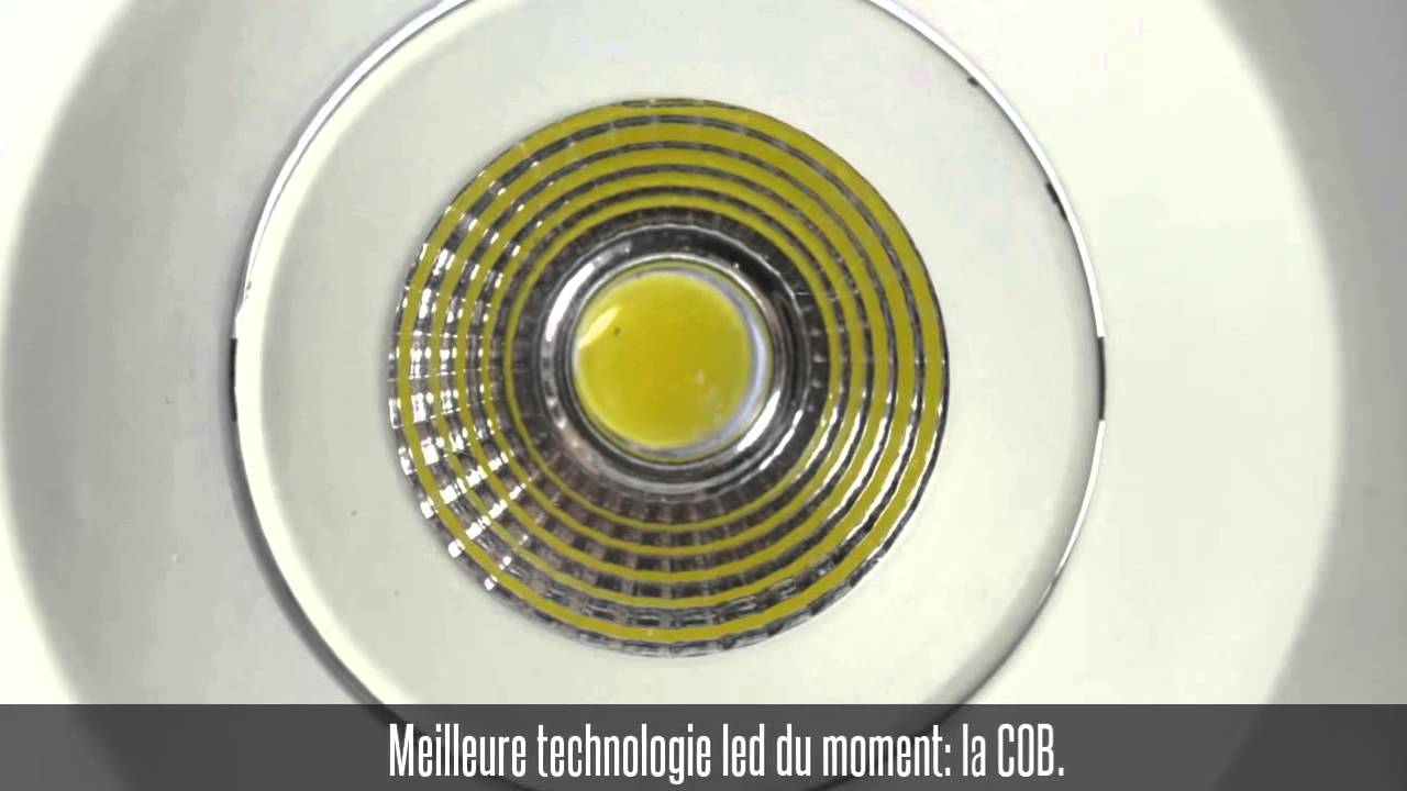 Spot encastrable led COB 8W, 3000K/4200K/6500K, carr&eacute; et orientable