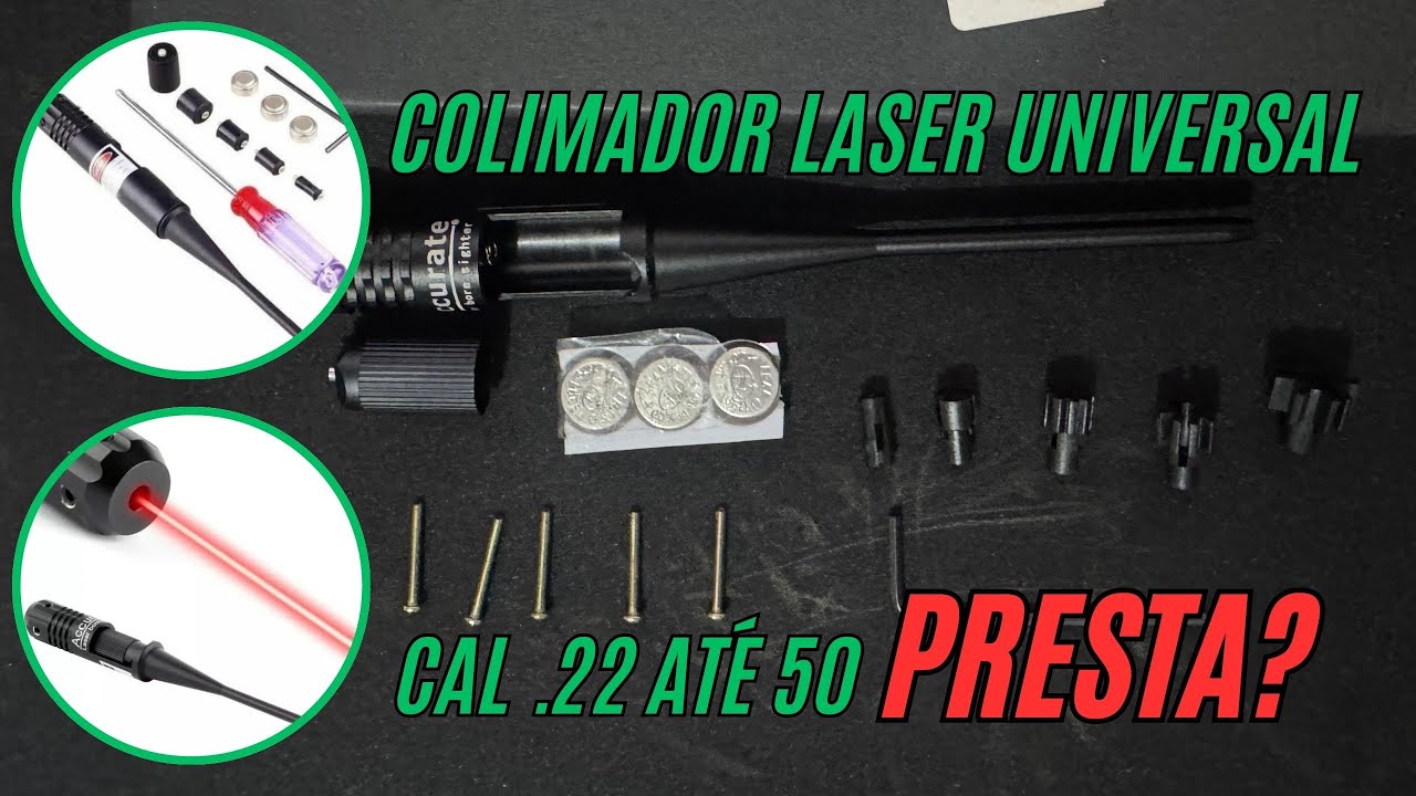 COLIMADOR LASER UNIVERSAL CAL . 22 ATÉ 50 - UNBOXING