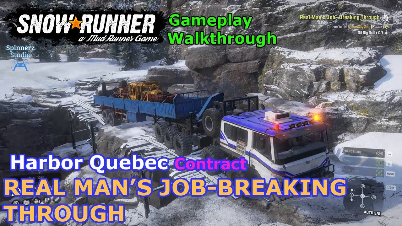 SnowRunner - Real Man's Job-Breaking Through | Harbor - Lake Ribiere, Quebec Contract | Phase 15