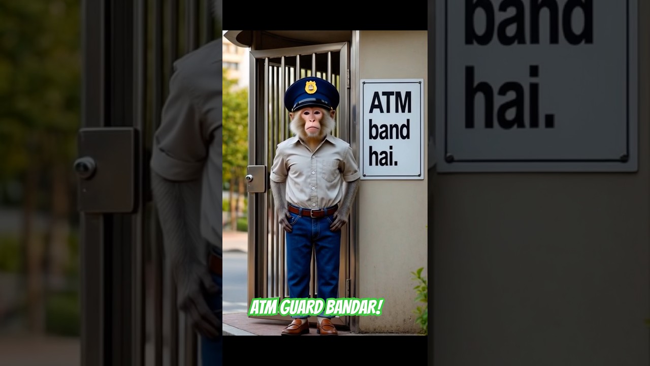 ATM Guard Nikla Bandar | Funny Monkey Robbery | Hindi Short 