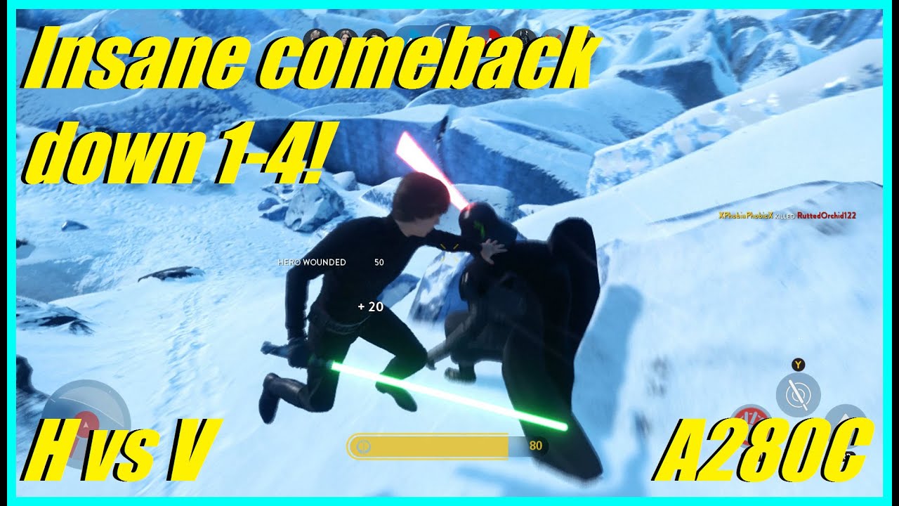 Star Wars Battlefront - Insane comeback down 1-4! Heroes vs Villains! (A280C)