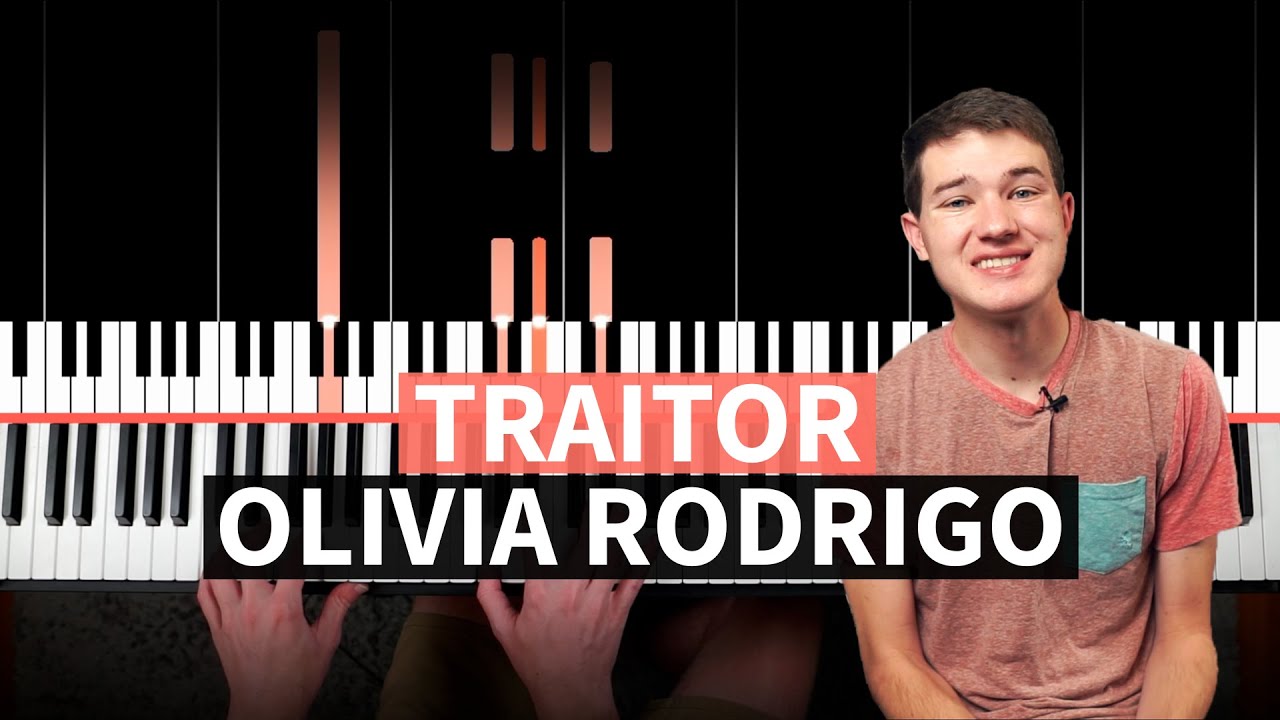 traitor - Olivia Rodrigo - EASY PIANO TUTORIAL (accompaniment with chords)