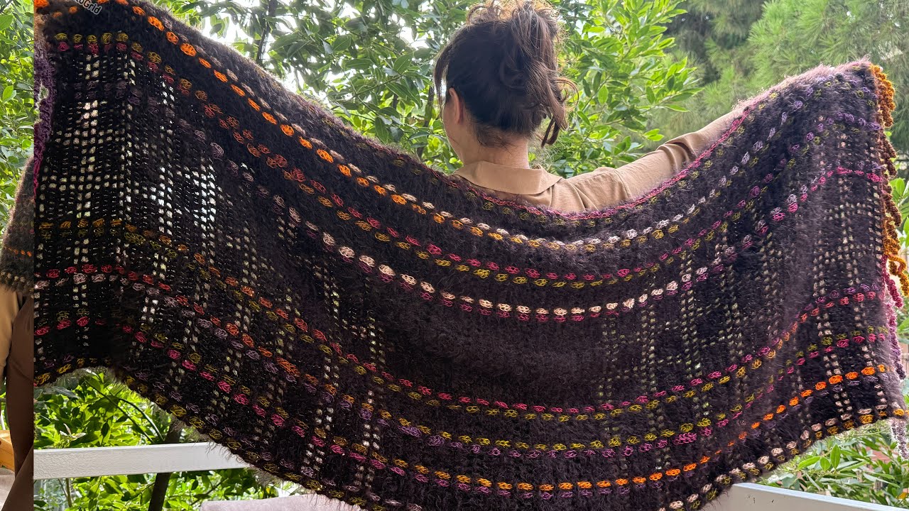 Учебное пособие по вязанию шали и шарфа в богемном стиле #crochet #diy #boho #scarf