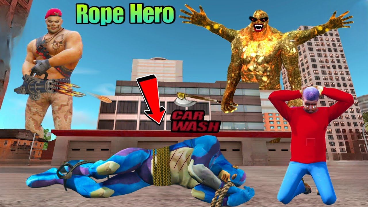 Dengerous Villian Kidnapp To Rope Hero In Gta 5 | Rope Hero Vice Town Game| Black Spider 2.0