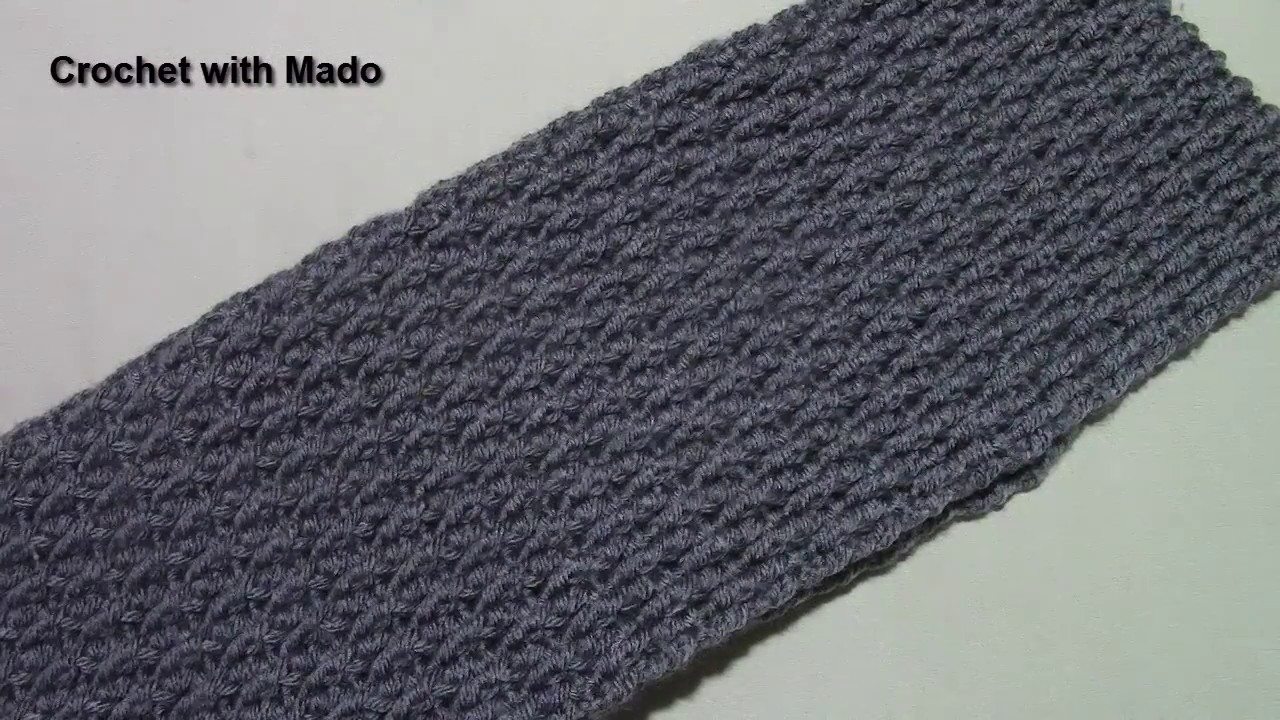 كروشية كوفية  او سكارف رجالى بغرزة بسيطة و شيك crochet men scarf