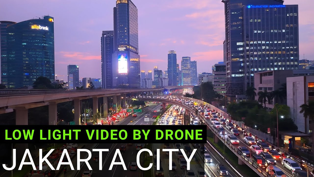 Jakarta City 2026, Low Light Video By Drone