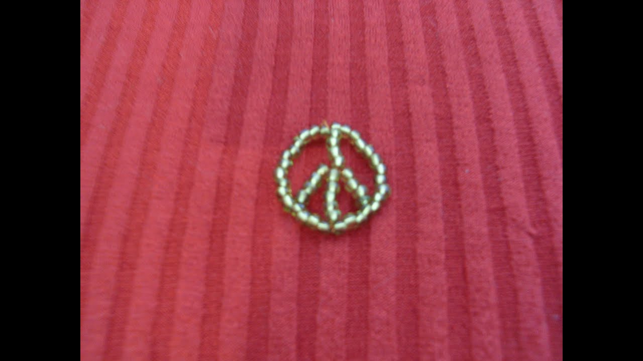 DIY Tutorial símbolo de la paz en chaquiras o mostacillas