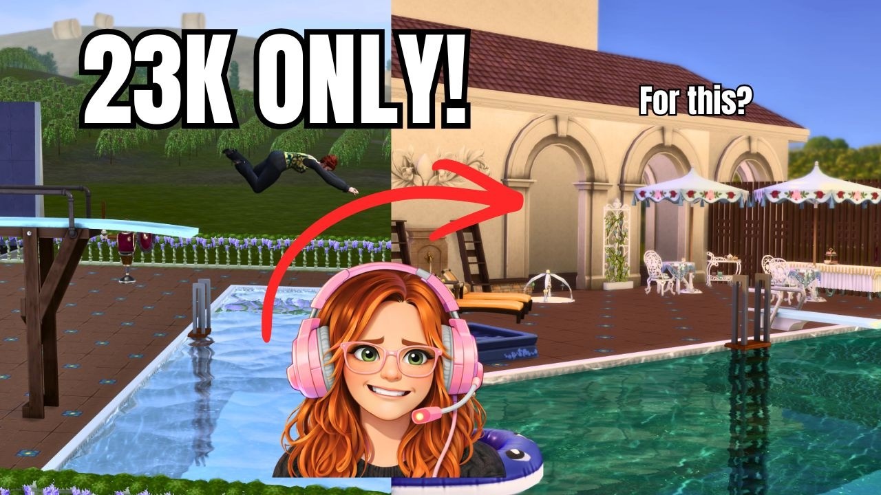 I Only Had $23,000 Can I Build a Royal Throne Room & Luxury Pool? 👑Sims 4 Royalty & Legacy