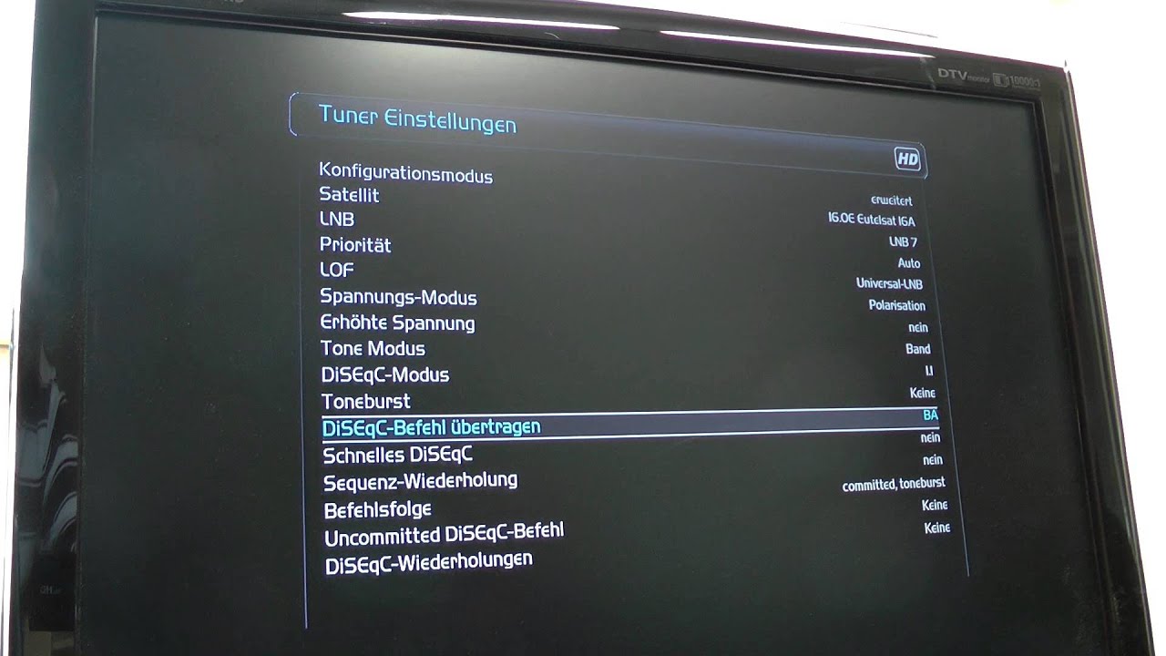 Programmierung DiSEqC 1.1 für Enigma 2 Receiver