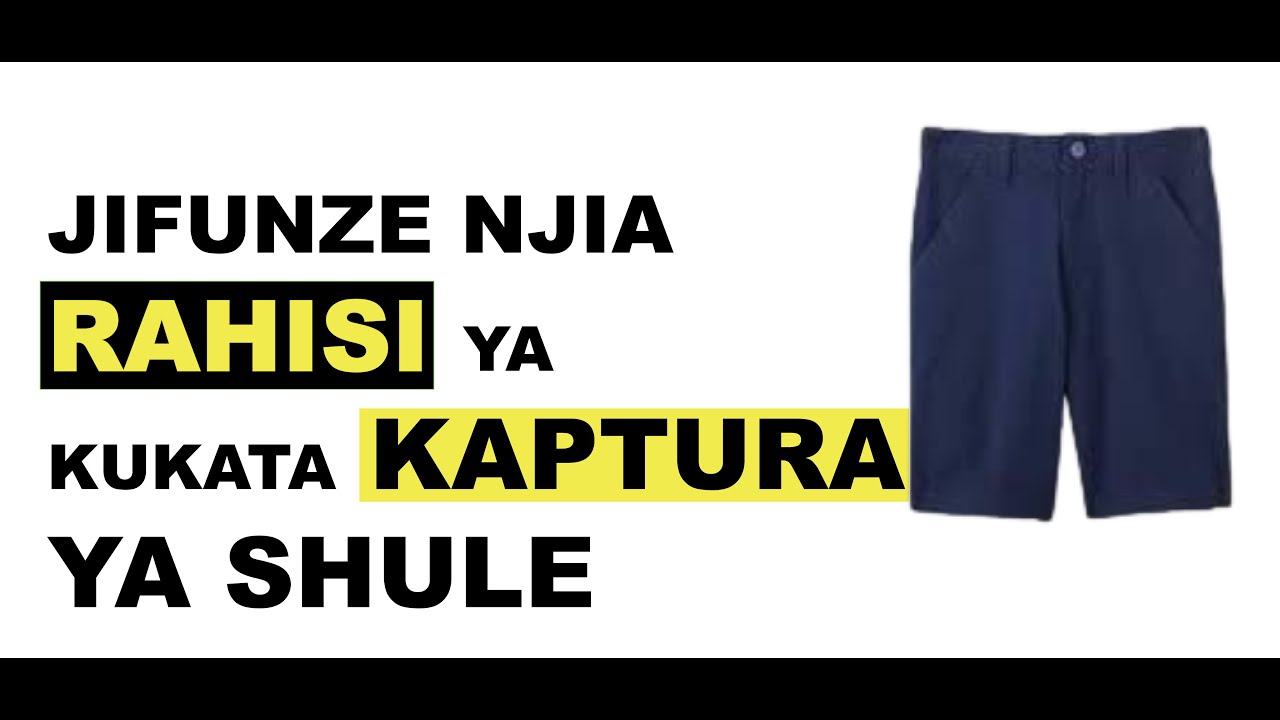 Jifunze NJIA Rahisi ya KUKATA KAPTURA ya SHULE