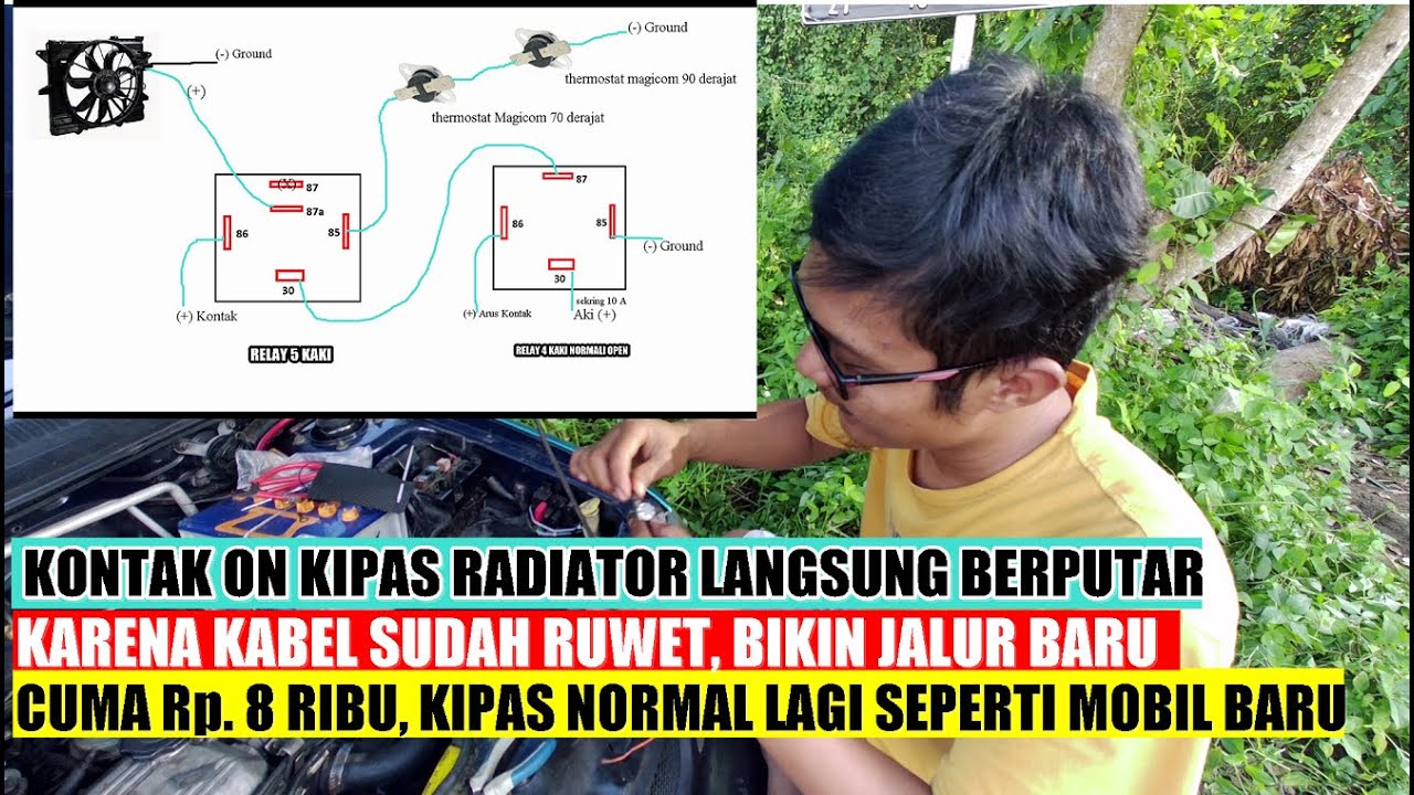 MEMBUAT KIPAS RADIATOR MOBIL BERPUTAR OTOMATIS / VERSI HEMAT BUAT JALUR BARU